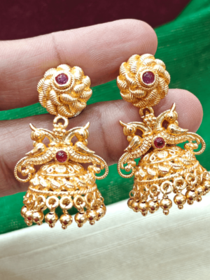 Geru pollished jhumka design 1
