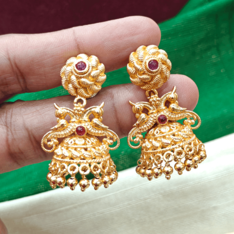 Geru pollished jhumka design 1