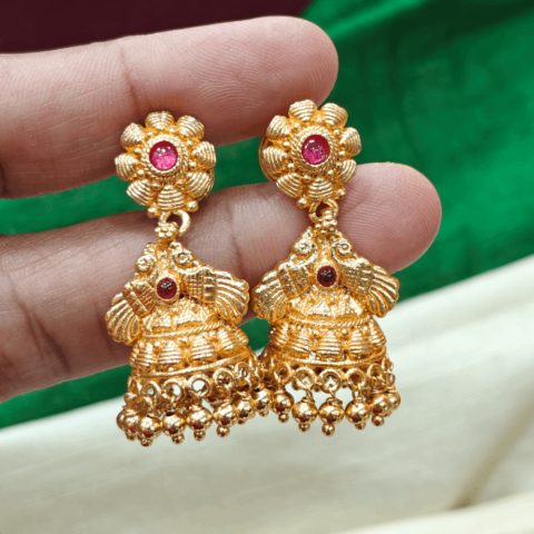 Geru pollish sunflower  jhumka design 5