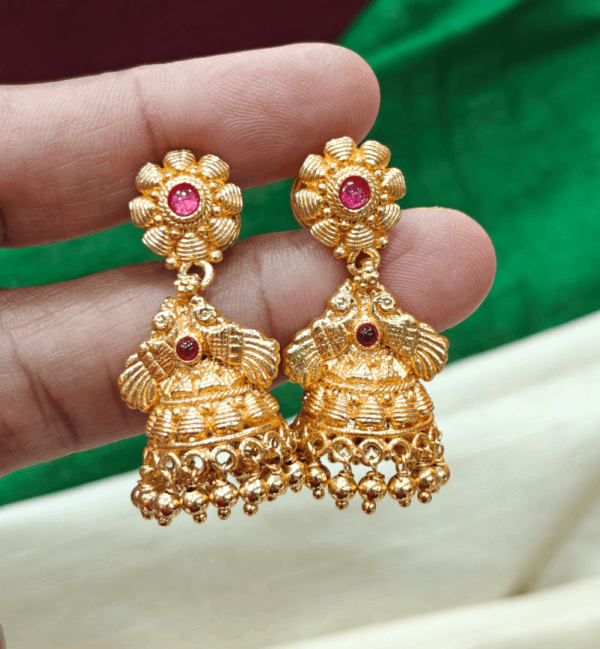 Geru pollish sunflower  jhumka design 5