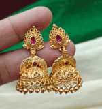 Leaf thilakam geru pollish jhumka design 2