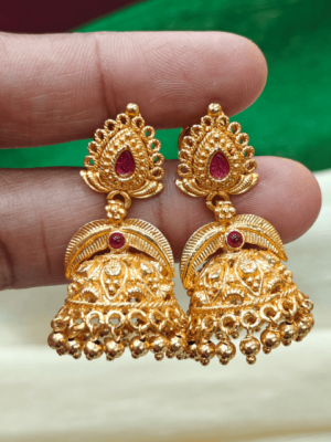 Leaf geru pollished jhumka