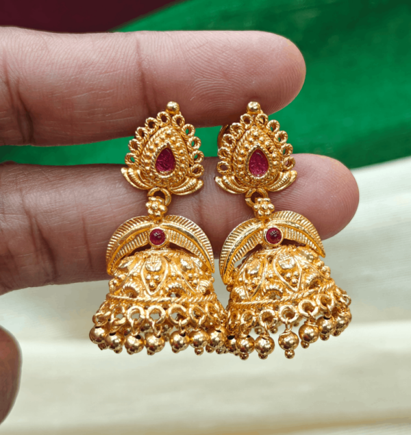 Leaf geru pollished jhumka