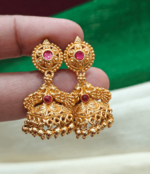 Square geru pollish jhumka