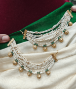 Beads with gold ball earchain