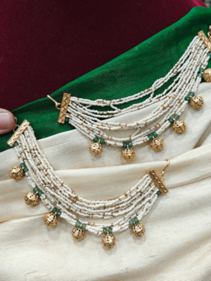 Beads with gold ball earchain