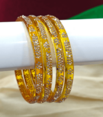 jelly bangles stone work(yellow)