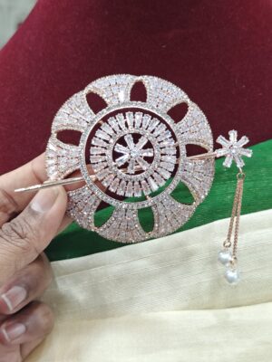 Rose gold square design hair bun(mini)