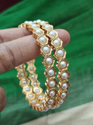 Pearl flower bangles