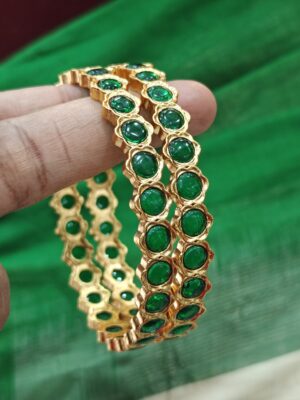 Green flower bangles