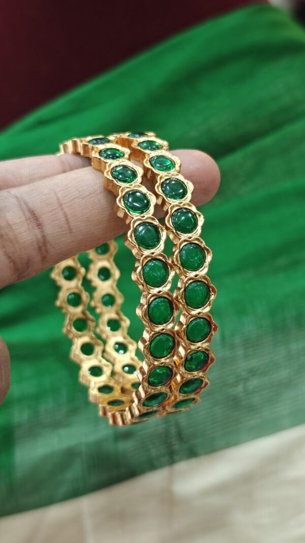 Green flower bangles