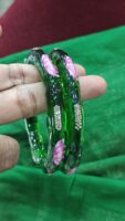 Glass kada bangles lotus (green)