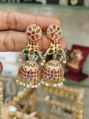 Double peacock dancing jhumka