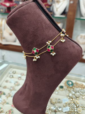 Kundan jadau anklet design 1