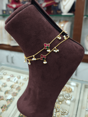 Kundan jadau anklet design 2