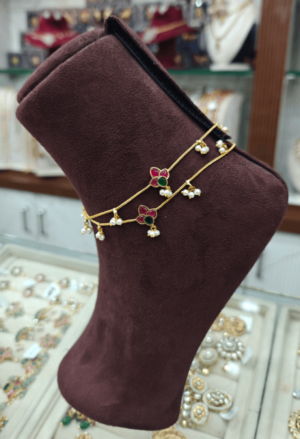Kundan jadau anklet design 2