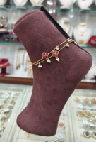 Kundan jadau anklet design (ruby)