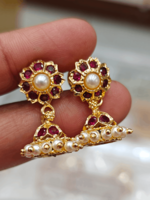 Bellimoda jhumka(ruby)