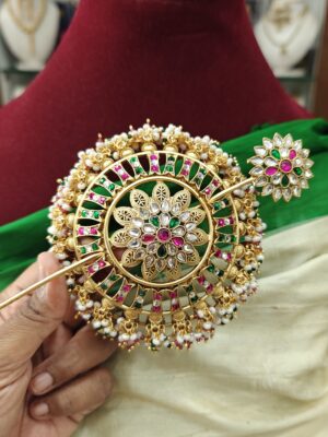 Gunguru kundan jadau hair bun