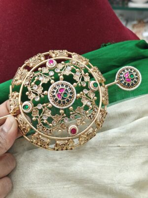 Elephant kundan jadau hair bun