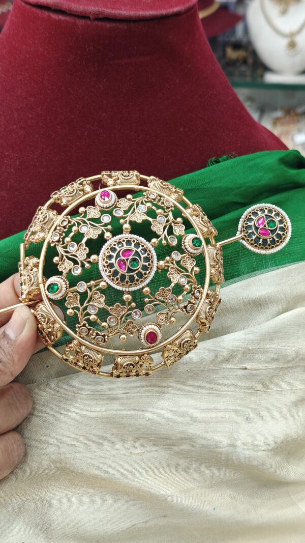 Elephant kundan jadau hair bun
