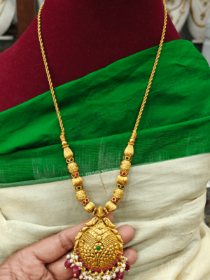 Mala with the pendant(mehroon beads)
