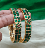 Jadau screw bangles(green)