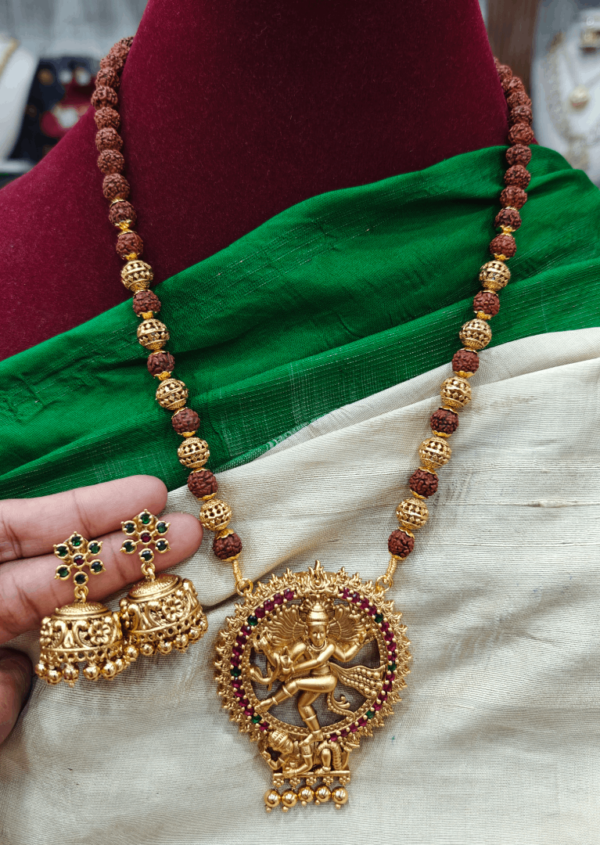 Natraja pendant set with the rudraksh mala