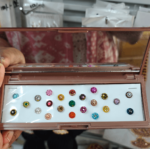 Mirror bindhi box design 8with stone(Richi rich)