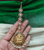 Flower lakshmi maang tikka(blue)