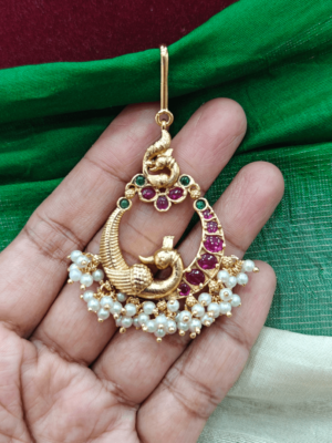 Double swan peacock maang tikka