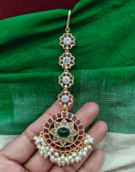 Pearl flower maang tikka