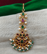 Half moon drop pearl maang tikka