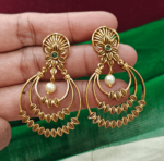 Three step moon antique earring