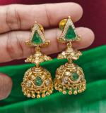 Triangle green colour jhumka