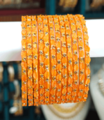 Leaf design glass bangles(haldhi)