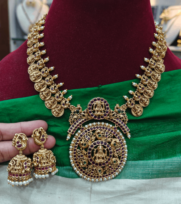 Peacock arch kasu lakshmi necklace