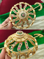 Jadau hair bun with the pearl