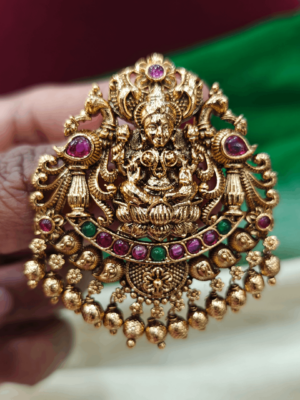 Antique peacock lakshmi hair accessory