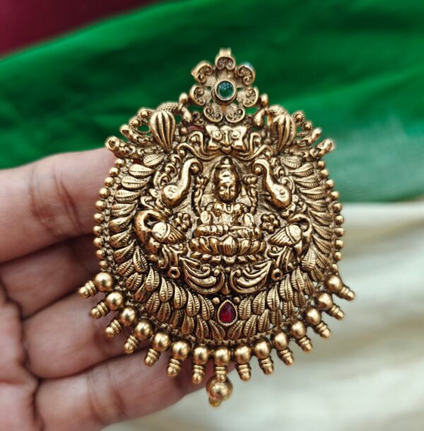 Antique gajalakshmi hair accessory