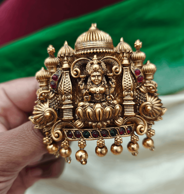 Antique lakshmi hair accessory