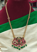 Shanku,chakhra,naama jadau stone pendant with chain