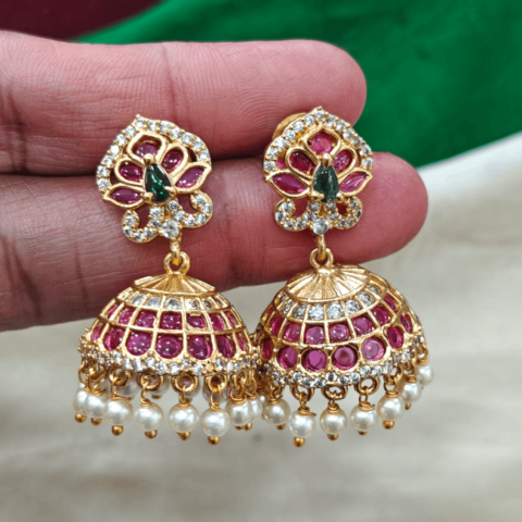 Peacock dance umbrella jhumka