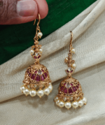Hook drop jhumka (white)