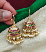 Multi stone jhumka