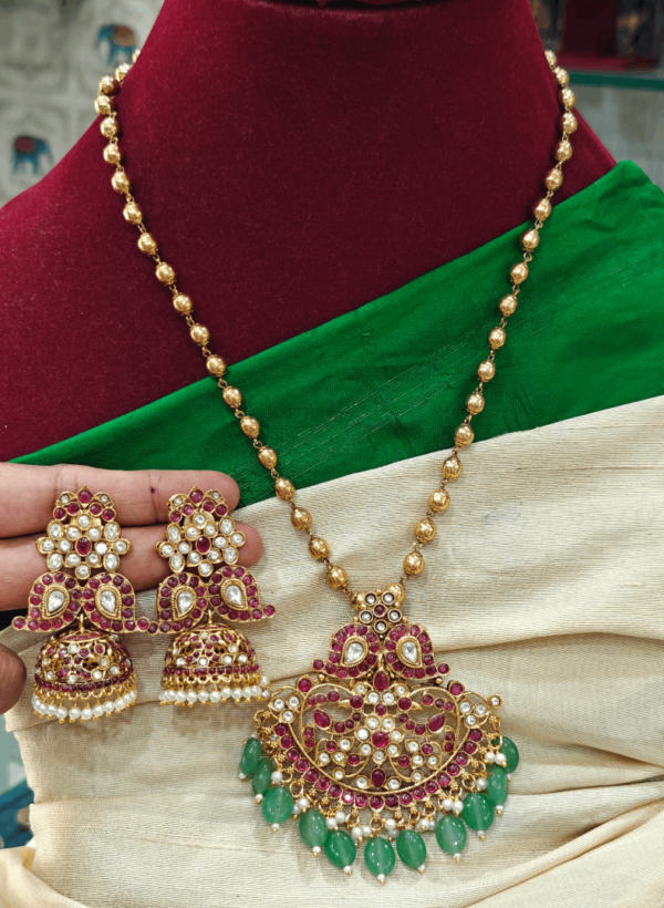Double mango pendant set(ruby,white)