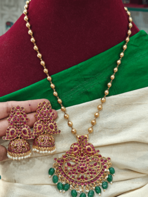 Double mango pendant set(ruby)