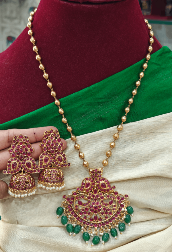 Double mango pendant set(ruby)