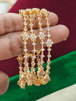 AD stone flower kambi bangles