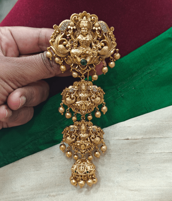 Trilakshmi with jhumka hair accessory